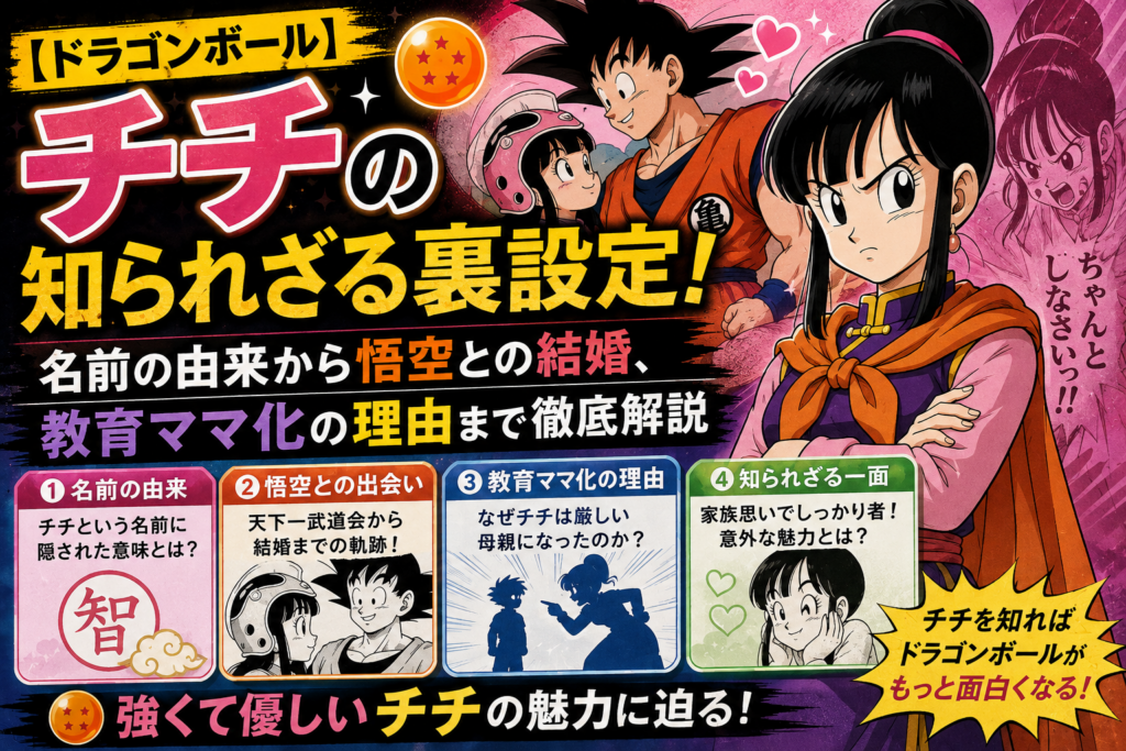 【ドラゴンボール】チチの知られざる裏設定！名前の由来から悟空との結婚、教育ママ化の理由まで徹底解説