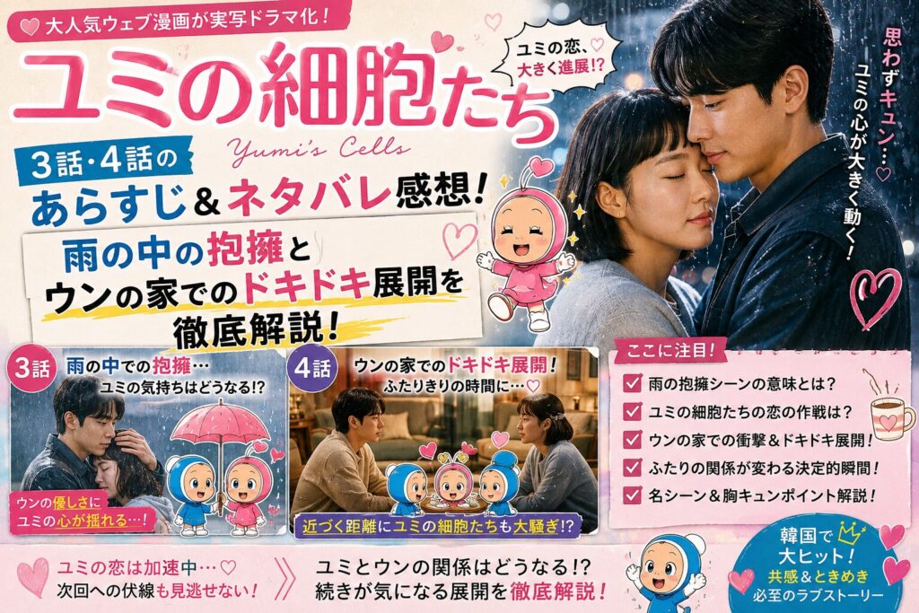 【ユミの細胞たち】3話・4話のあらすじ＆ネタバレ感想！雨の中の抱擁とウンの家でのドキドキ展開