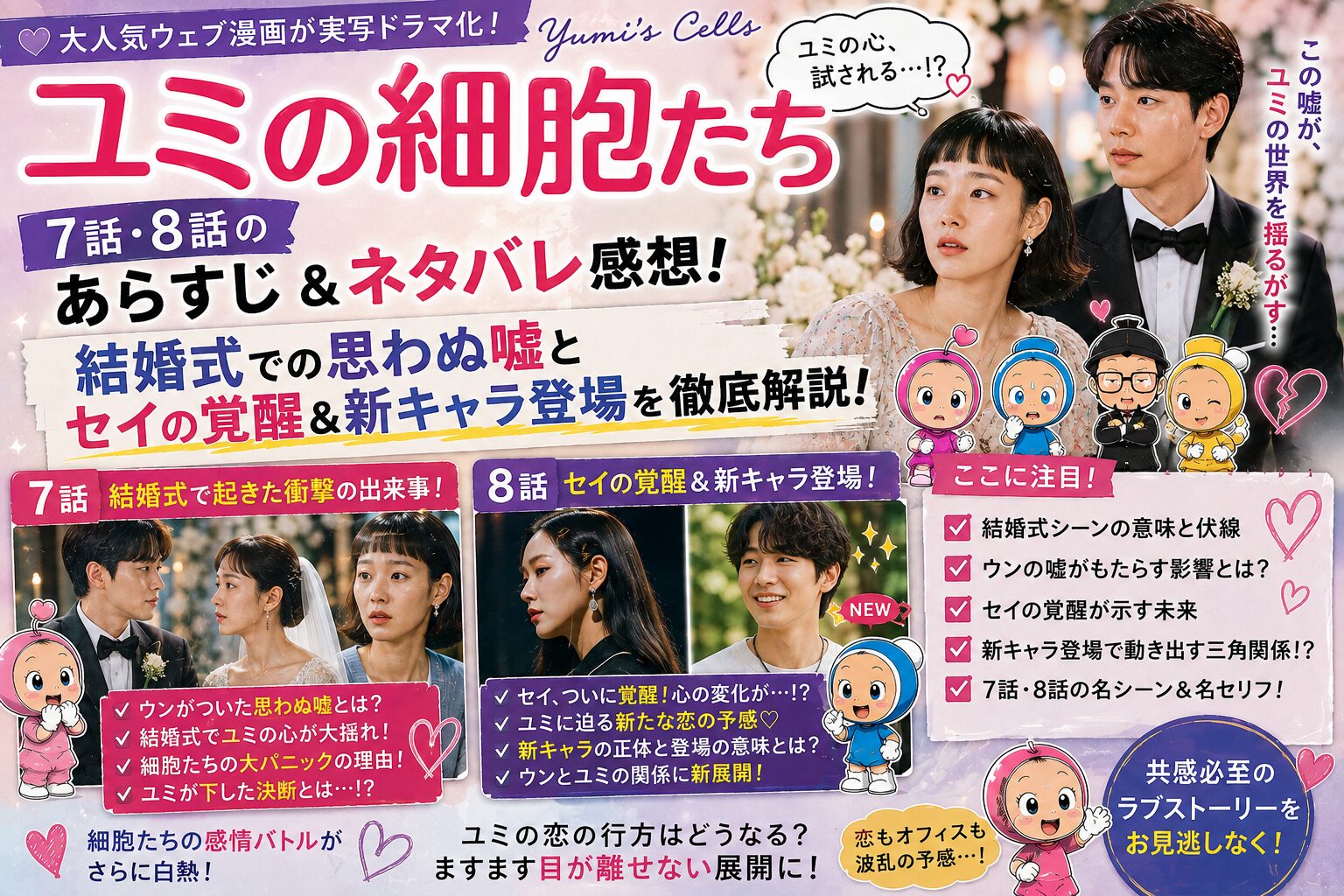 【ユミの細胞たち】7話・8話のあらすじ＆ネタバレ感想！結婚式での思わぬ嘘とセイの覚醒＆新キャラ登場