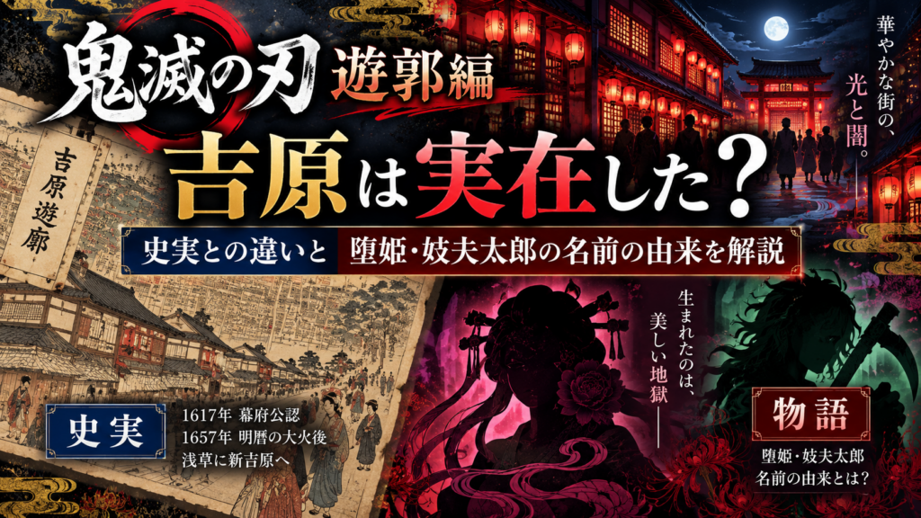 鬼滅の刃「遊郭編」の吉原は実在した？史実との違いと堕姫・妓夫太郎の名前の由来を解説